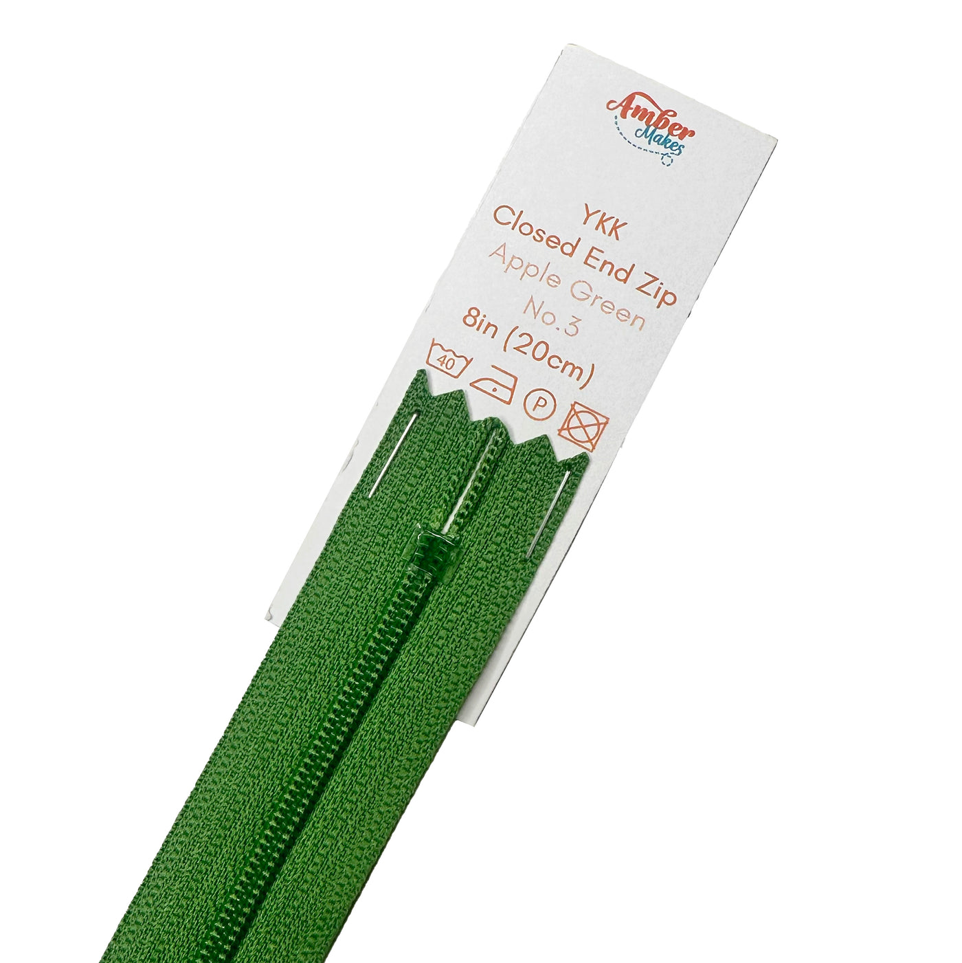 Closed End No.3 8in (20cm) Zip, Apple Green