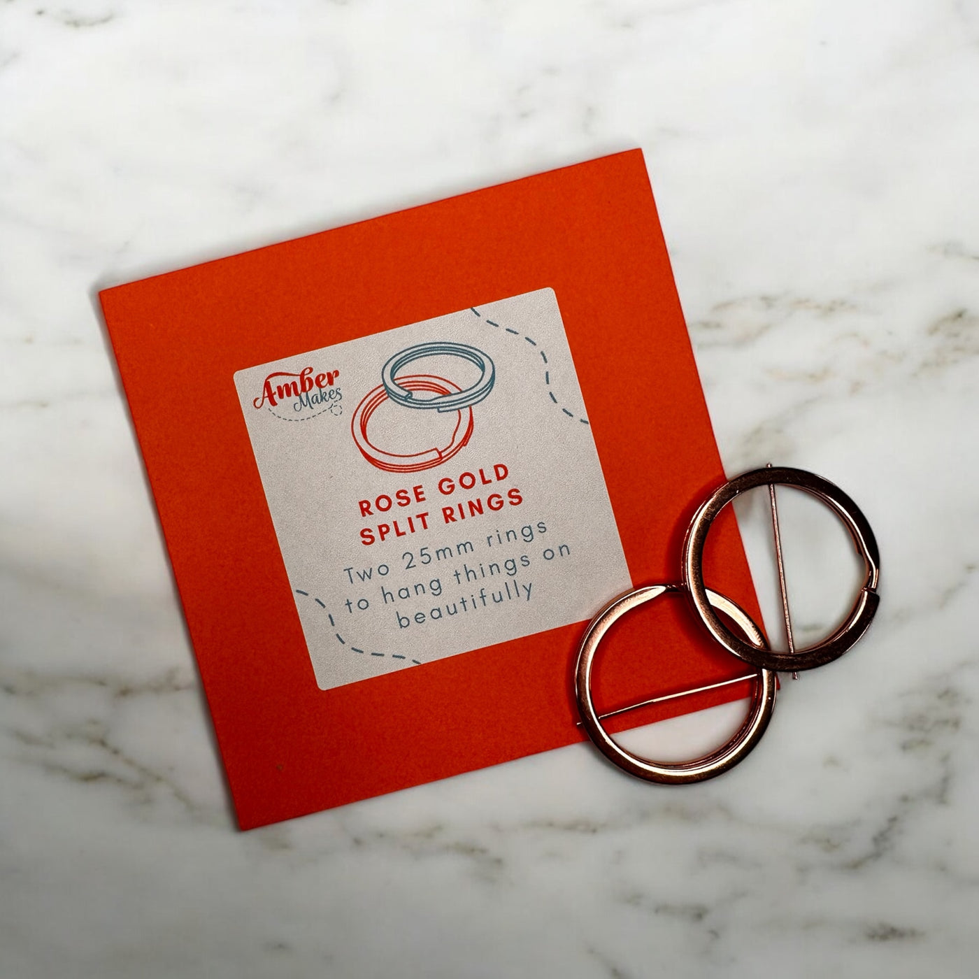 Split Rings: 25mm Diameter, Rose Gold, Two Rings