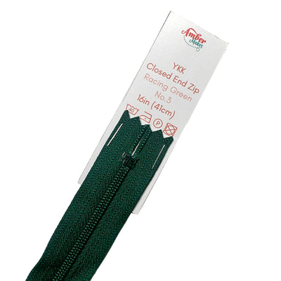 Closed End No.3 16in (41cm) Zip, Racing Green