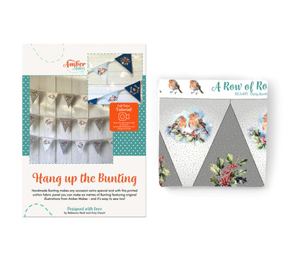 A Row of Robins - Grey Bunting Sewing Kit