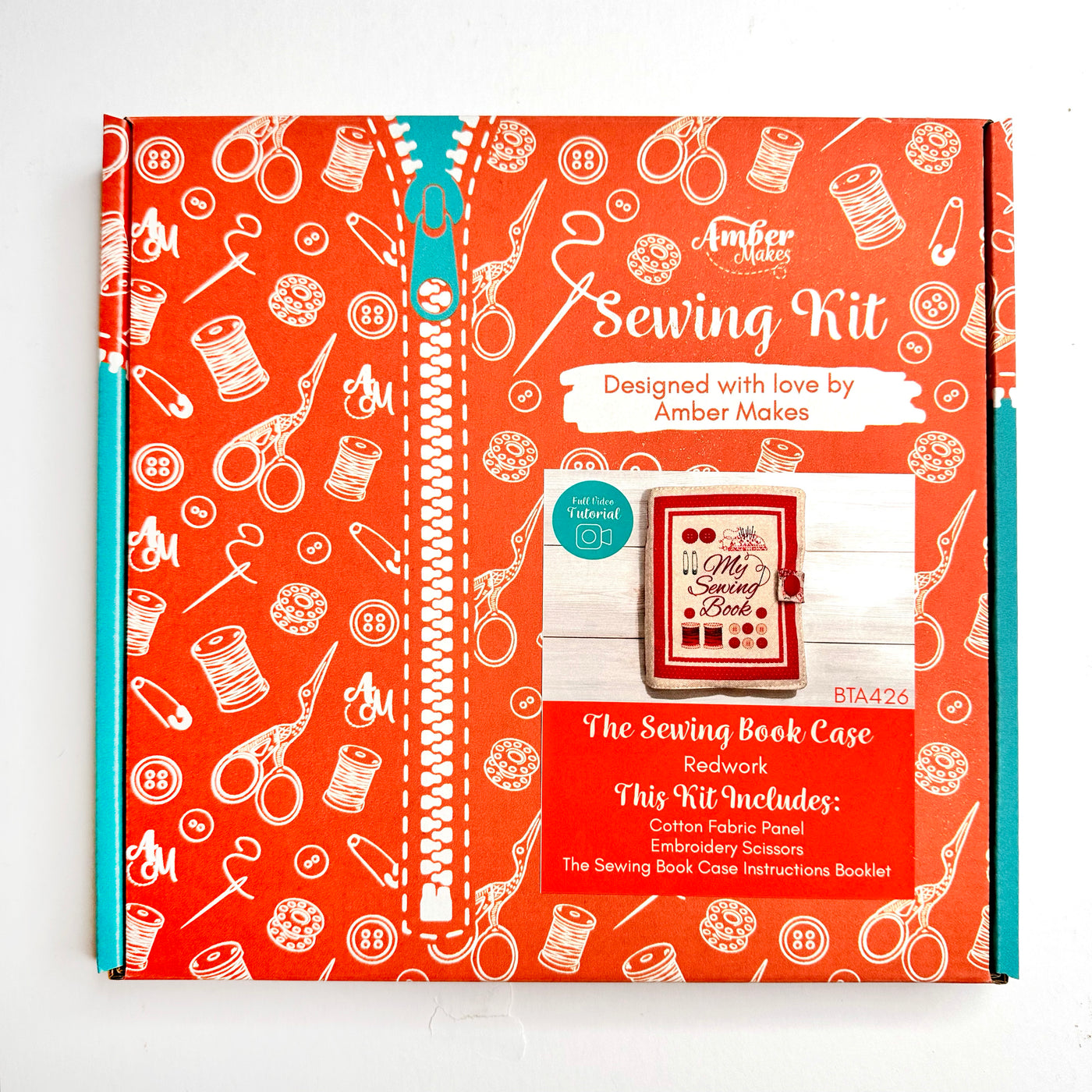 The Sewing Book Case - Redwork Sewing Kit