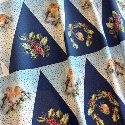 A Row of Robins - Blue Bunting Sewing Kit