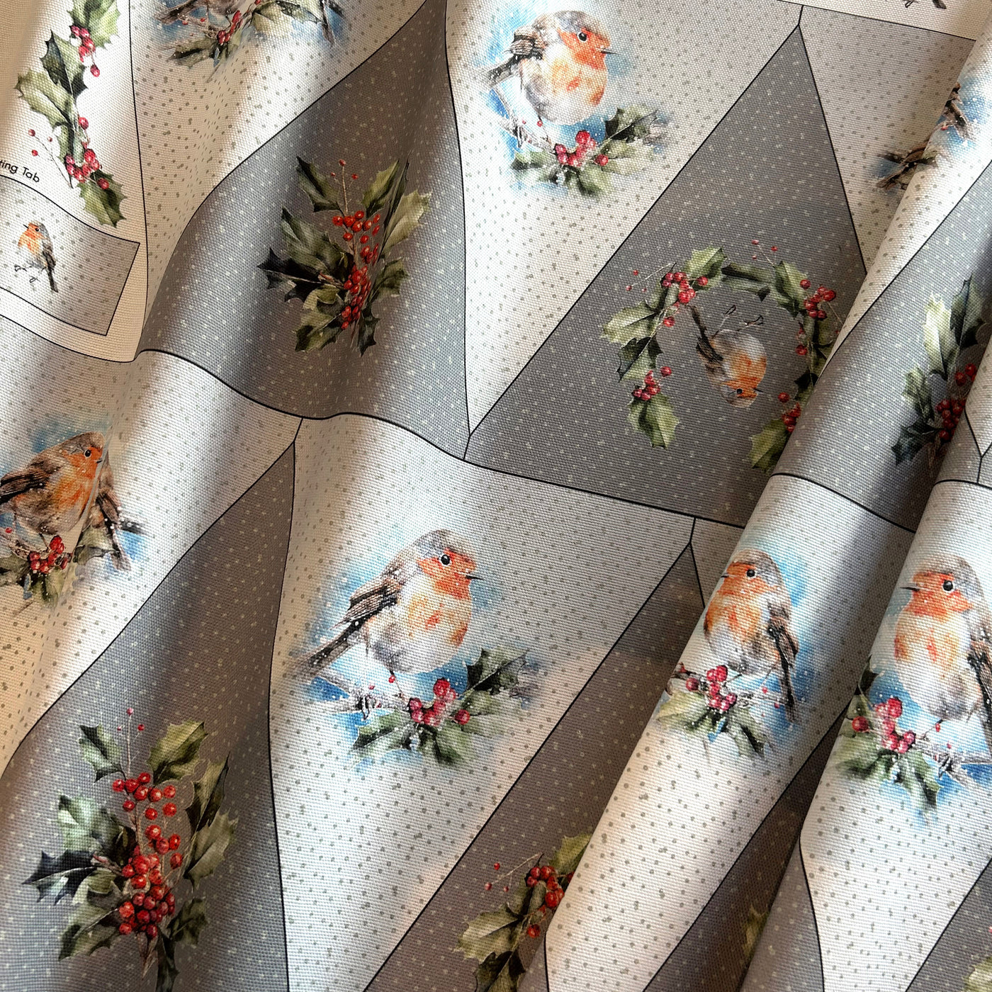 A Row of Robins - Grey Bunting Sewing Kit