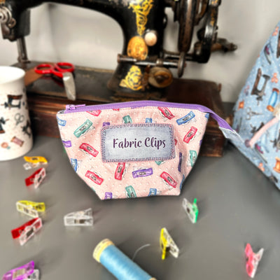 Fabric Clips Pouch - Vintage Sewing Kit