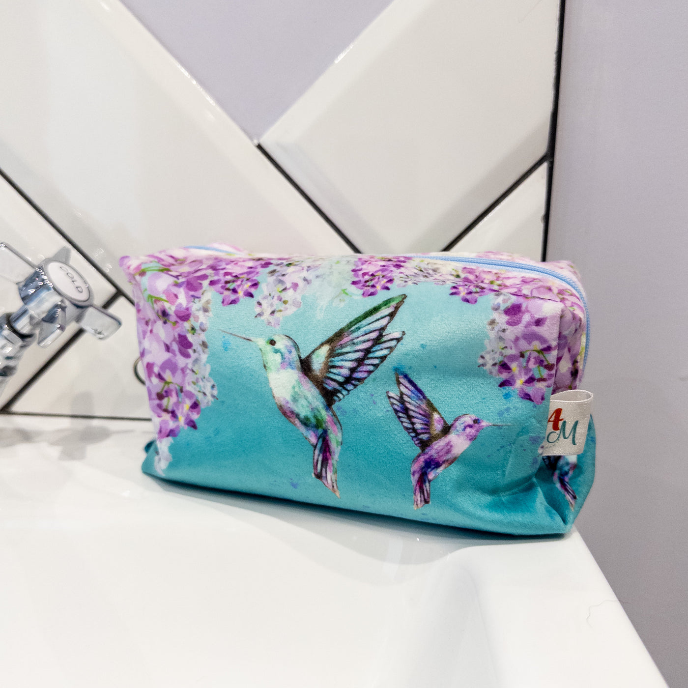 Velvet Hummingbirds washbag Sewing Kit